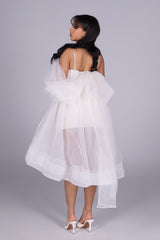 Blanc Étoile Organza Mini Dress