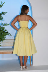 Voluminous Poplin Corset Midi Dress