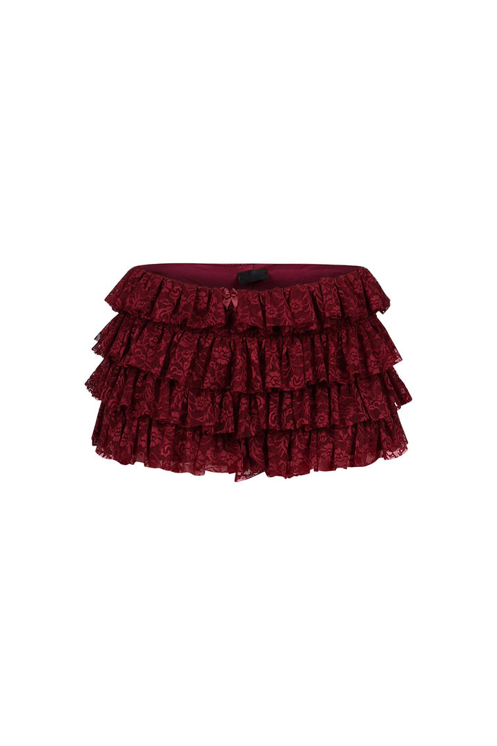 First Date Ruffled Layered Lace Skort