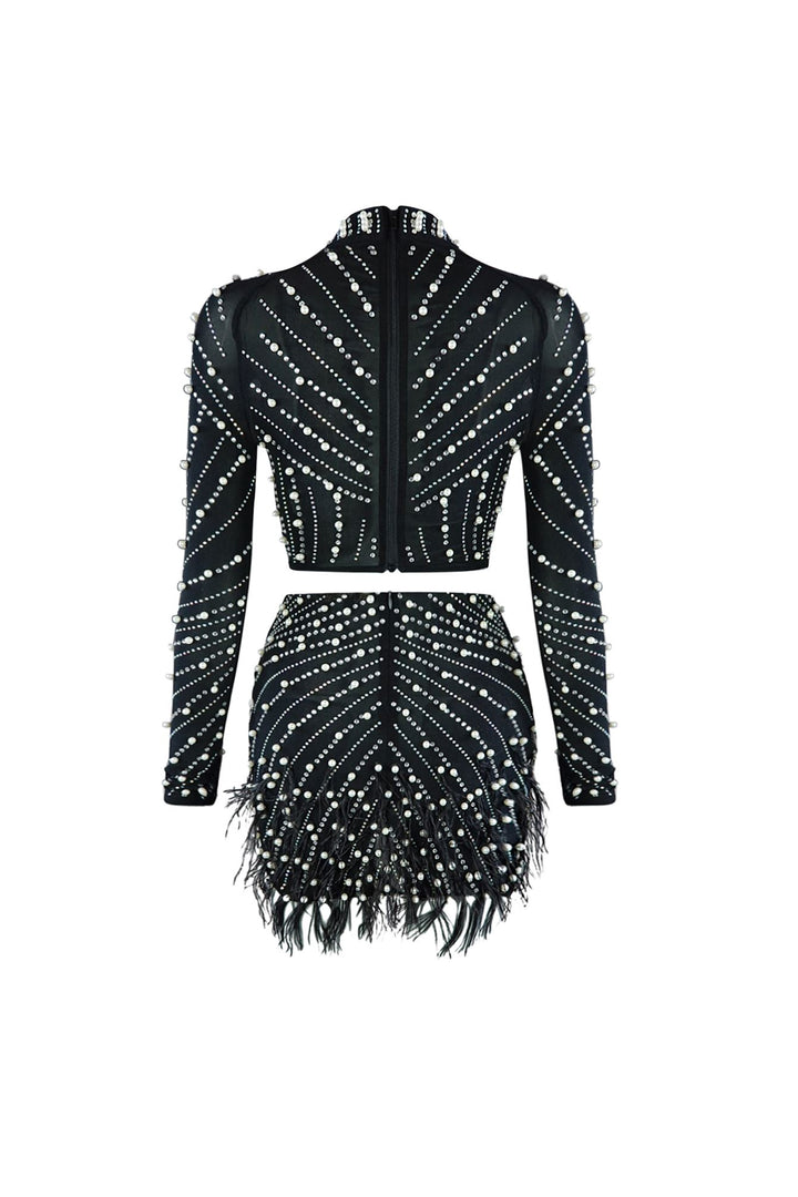 New Standard Stone and Pearl Top &amp; Skirt SET