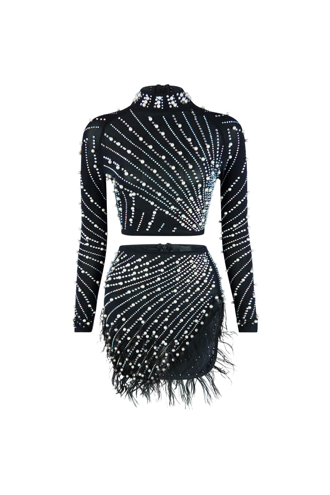 New Standard Stone and Pearl Top &amp; Skirt SET
