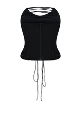 Cause For Concern Lace Up Mid Rise Corset Crop Top EDGE 