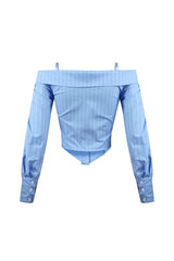 Remy Striped Shoulder Button Down Shirt