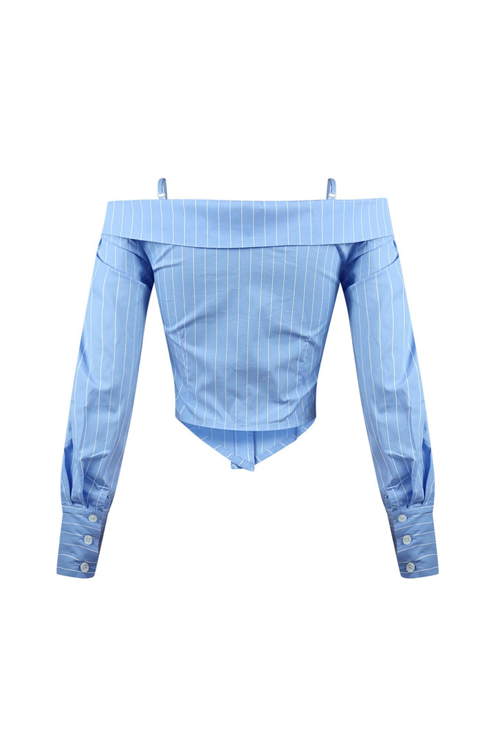 Remy Striped Shoulder Button Down Shirt