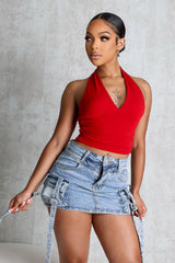 Simple Grace Halter Crop Top