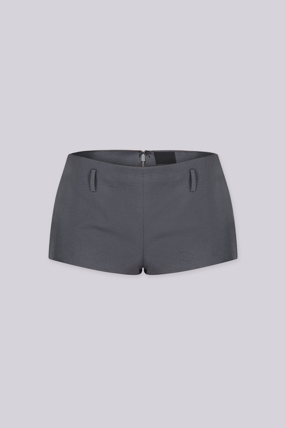 EDGEBYKS - Fitted low rise mini shorts,
Clean seaming along the hip for a sculpted look, front view