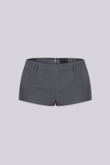 EDGEBYKS - Fitted low rise mini shorts,
Clean seaming along the hip for a sculpted look, front view