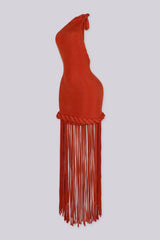 EDGEBYKS -  Tie back halter neck maxi dress fitted through the bodice, side view
