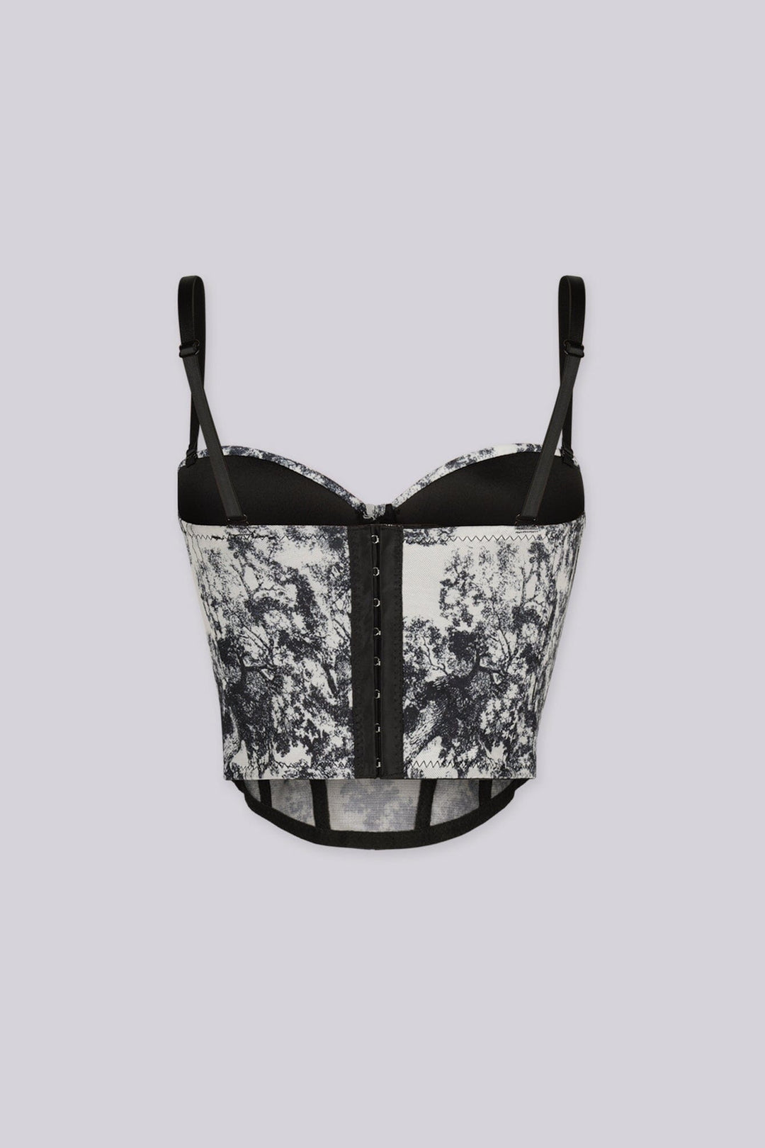 EDGEBYKS - Mesh structured corset bustier with built in underwire cups, back view