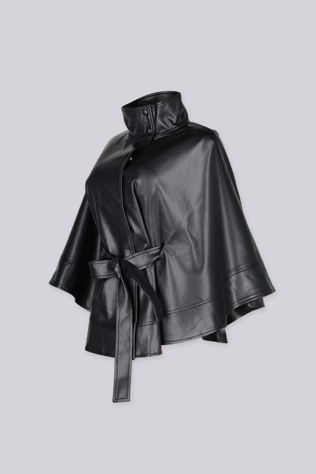 Vennett Faux Leather Poncho Cape