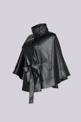 Vennett Faux Leather Poncho Cape