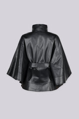 Vennett Faux Leather Poncho Cape