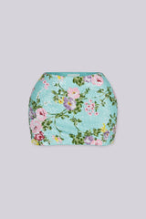 Floral shimmering sequin embellishments for a retro feminine touch mini skirt