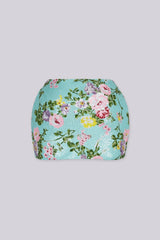 Floral shimmering sequin embellishments for a retro feminine touch mini skirt