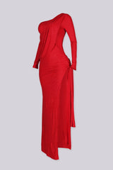 Anjali Glitter One Shoulder Maxi Dress