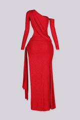 Anjali Glitter One Shoulder Maxi Dress