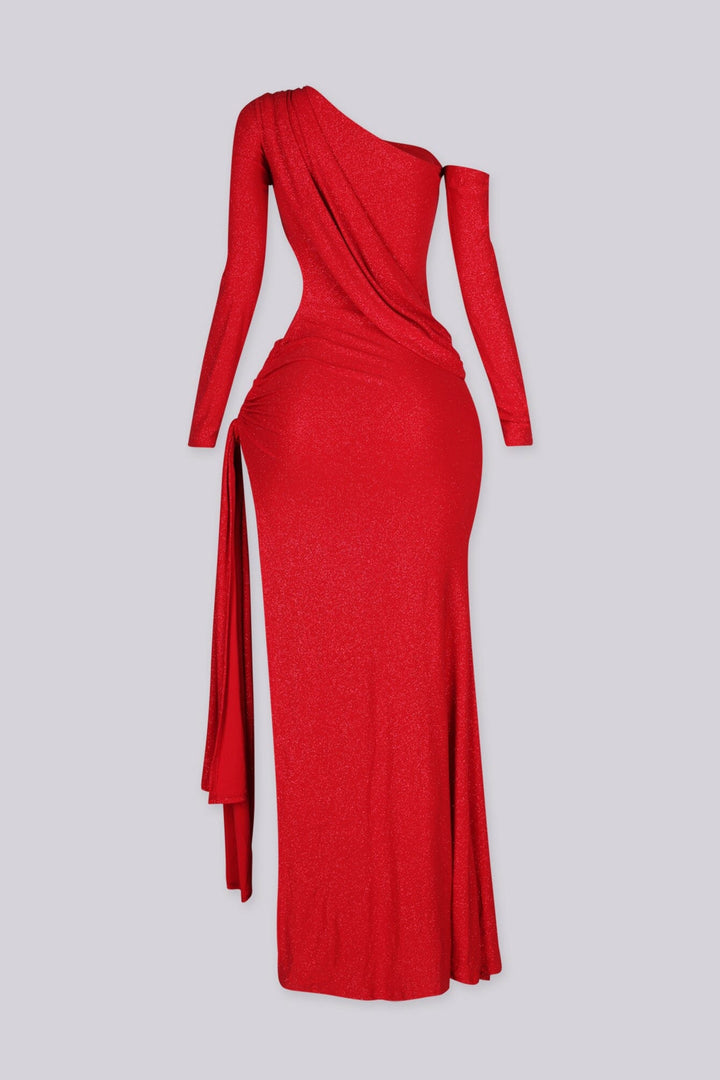 Anjali Glitter One Shoulder Maxi Dress