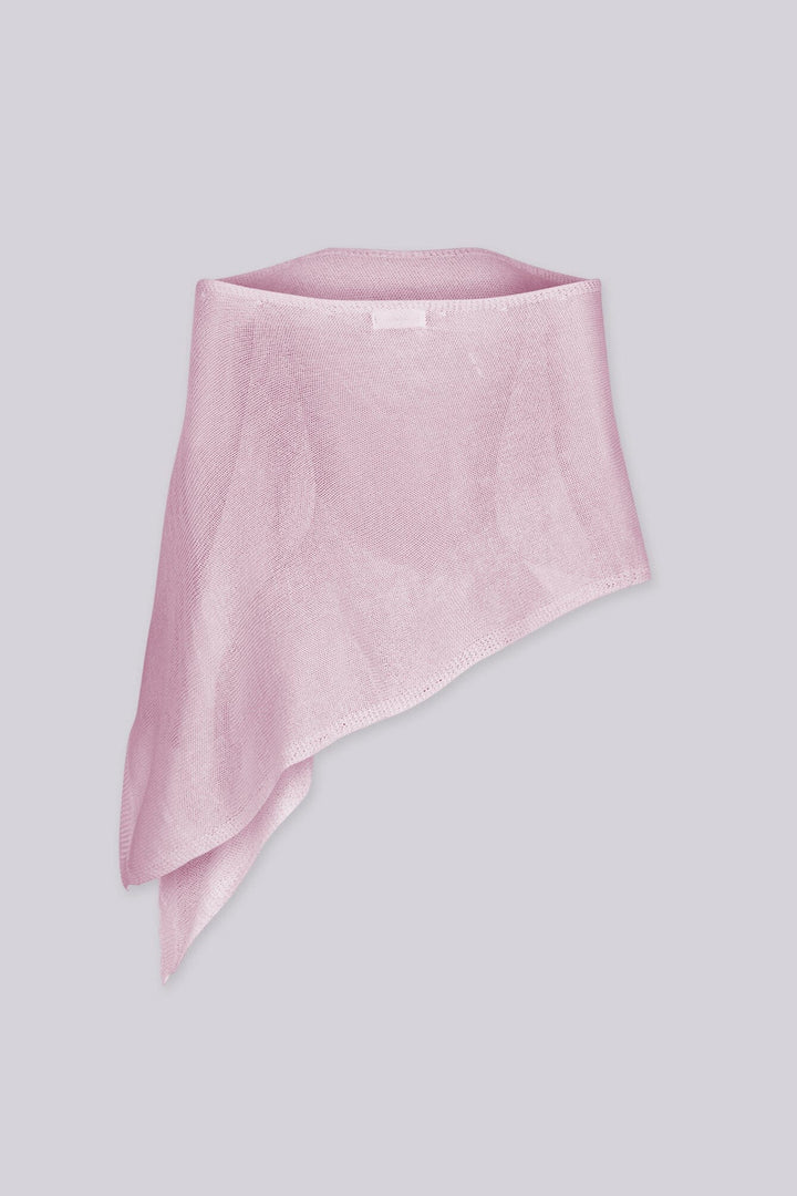 Off shoulder lightweight sheer sweater top, back view