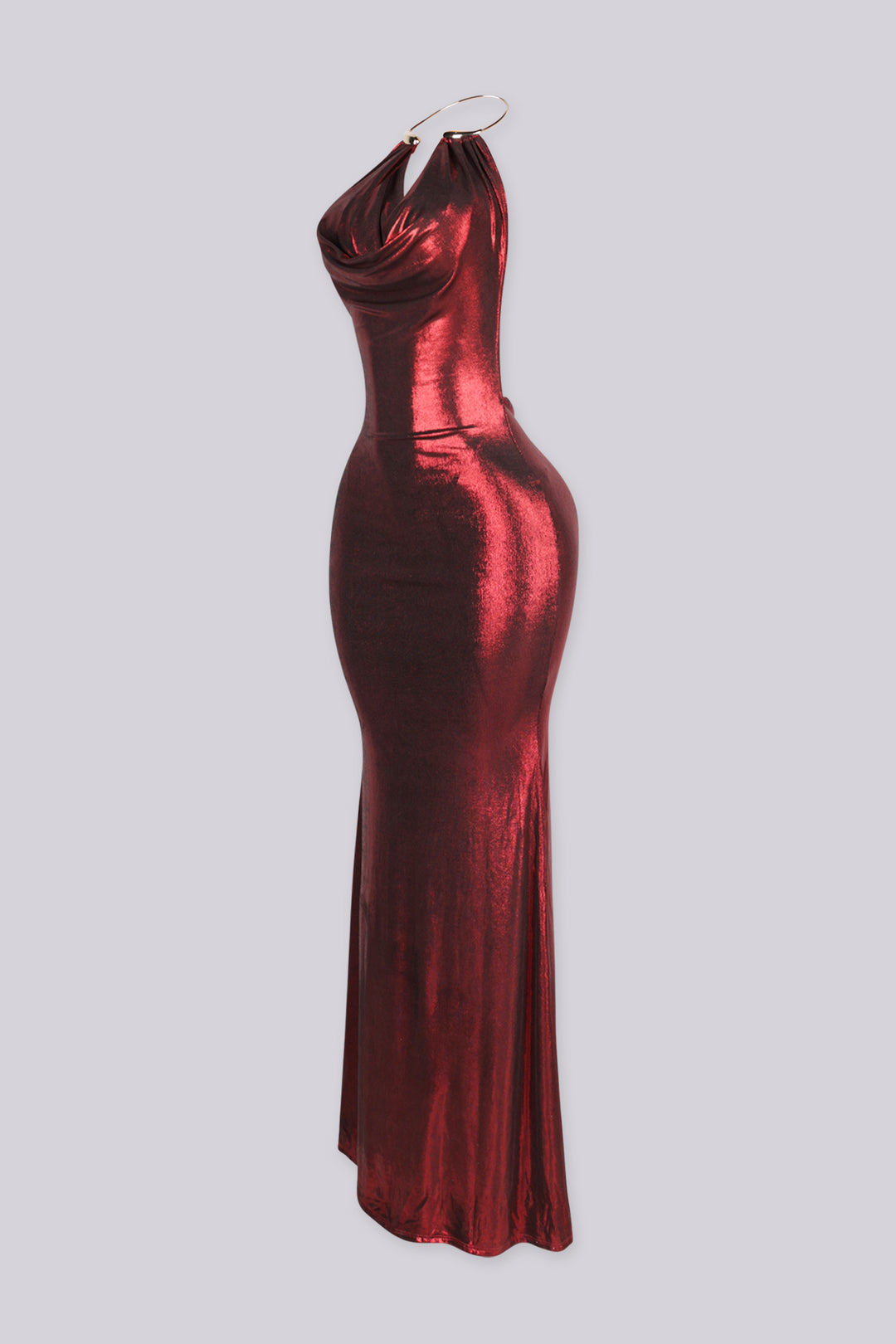 Beatrice Metallic Halter Maxi Dress