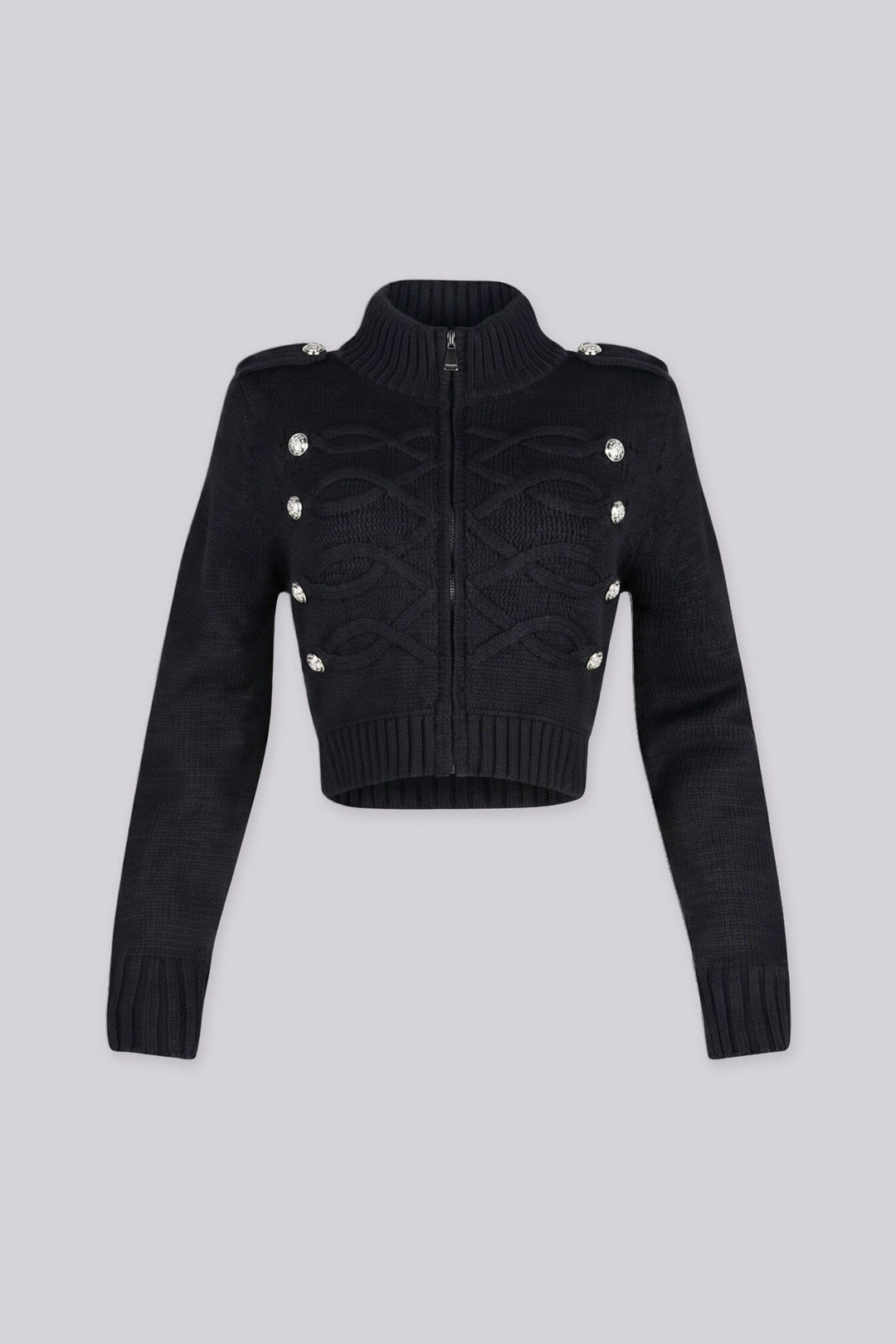 Cadet Cable Knit Zip Cardigan