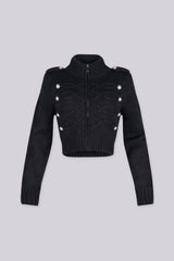 Cadet Cable Knit Zip Cardigan