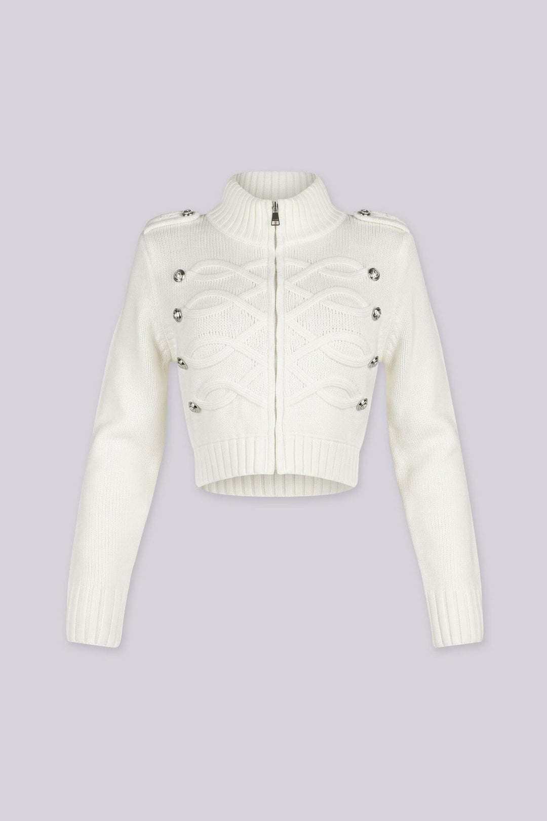 Cadet Cable Knit Zip Cardigan