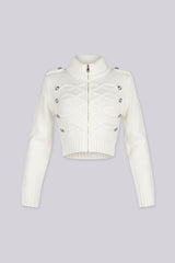 Cadet Cable Knit Zip Cardigan