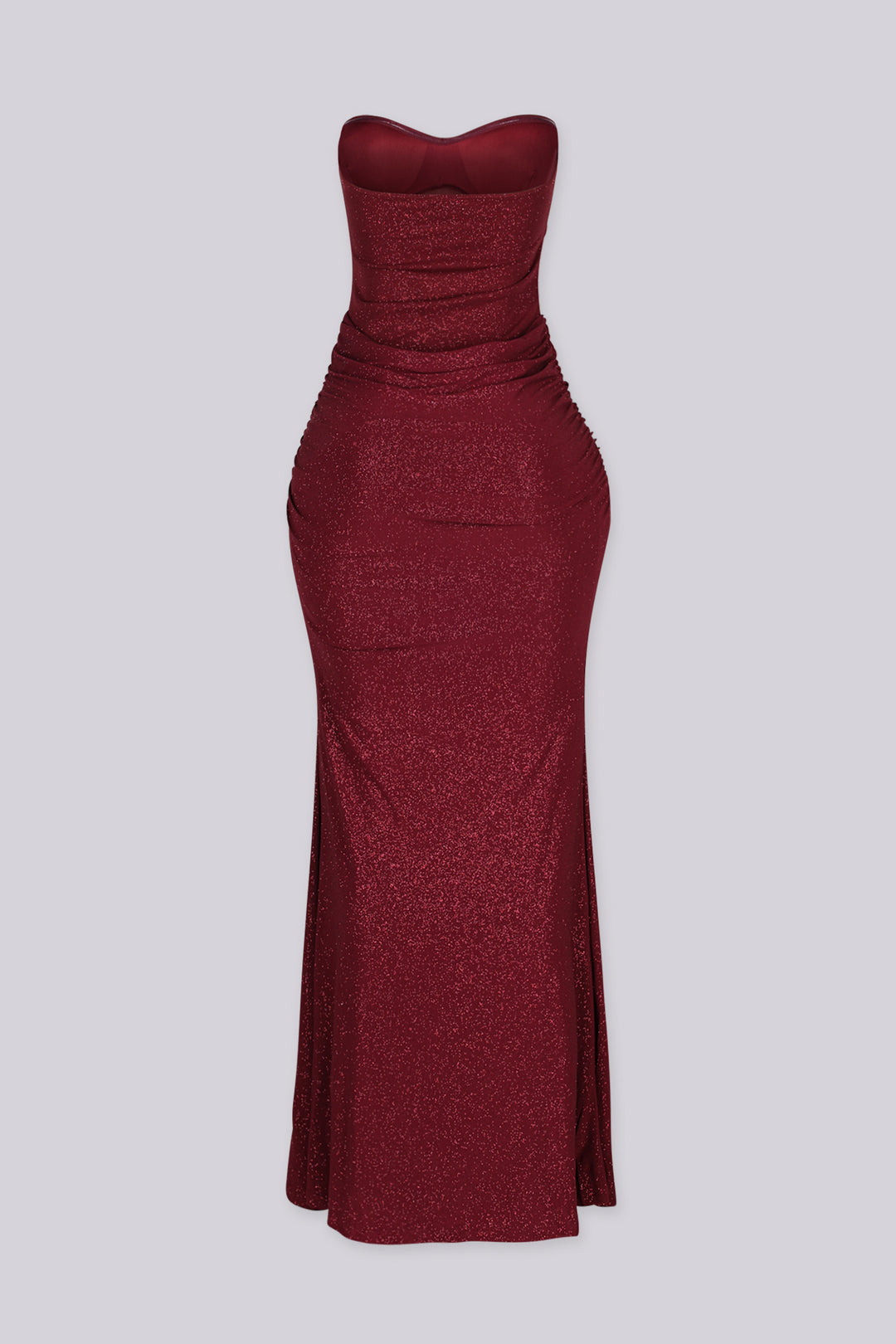 Calliope Glitter Ruched Sweetheart Maxi Dress