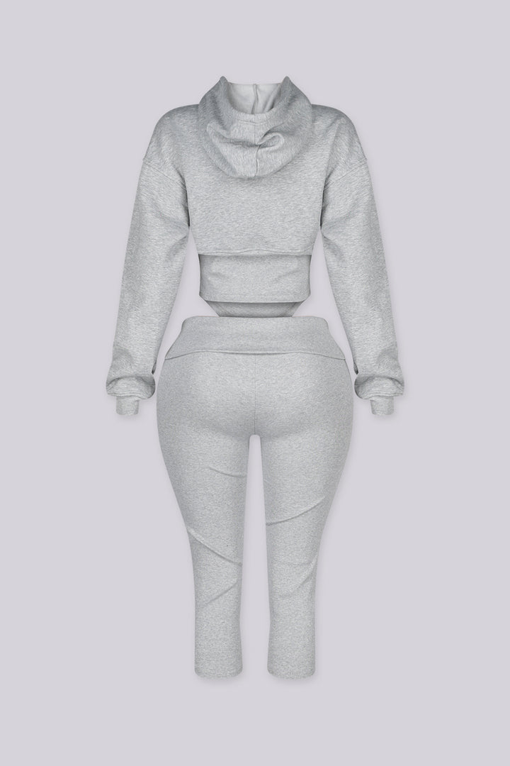 Cinder Cropped Hoodie &amp; Fold Over Pants SET