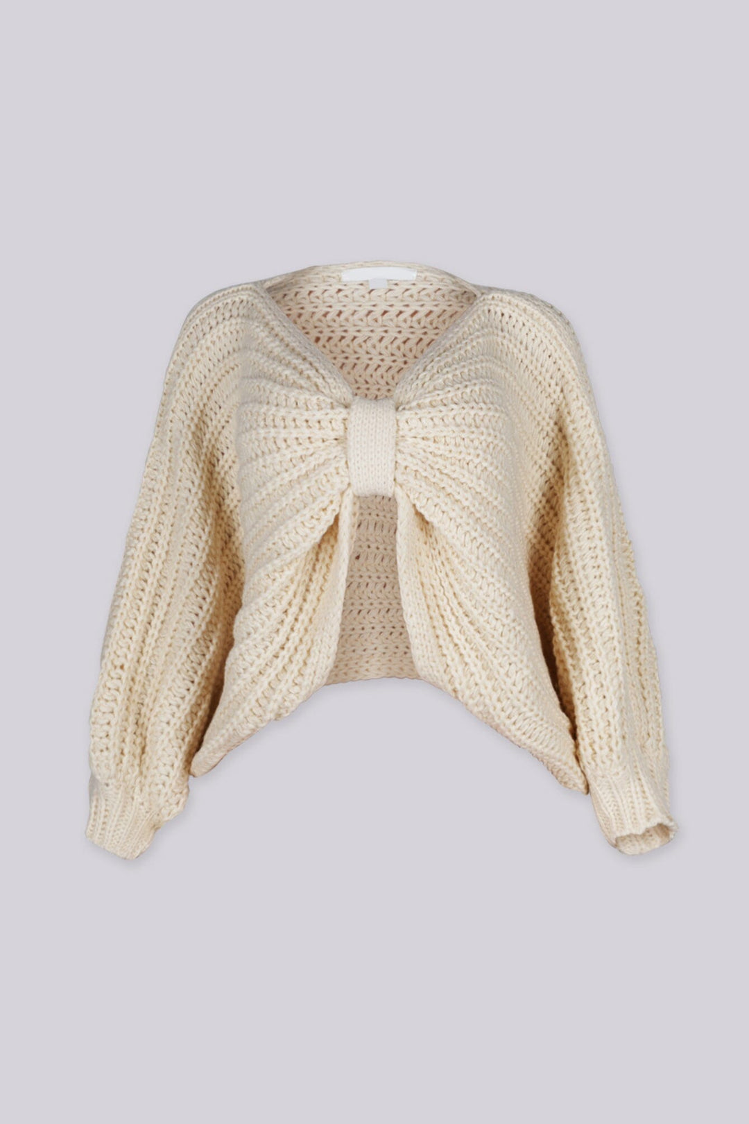Cropped off shoulder sweater with twist front detail and batwing sleeves