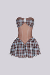 Fit and flare mini tube dress with a sweetheart neckline and twist front detail