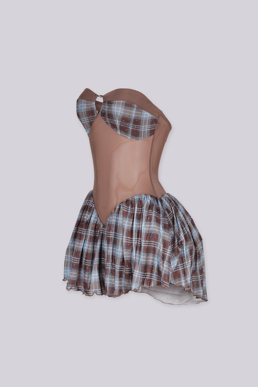 Fit and flare mini tube dress with a sweetheart neckline and twist front detail