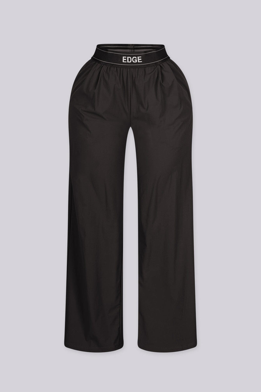 Lightweight high waisted wide leg pants with EDGE logo elastic waistband