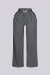 Lightweight high waisted wide leg pants with EDGE logo elastic waistband