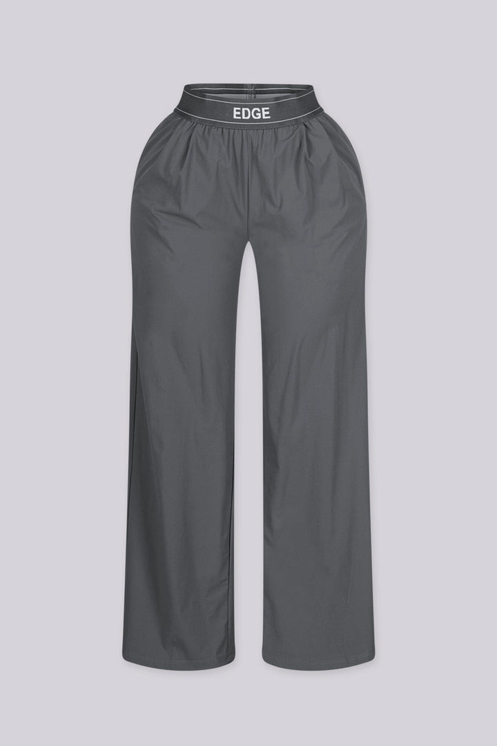 Lightweight high waisted wide leg pants with EDGE logo elastic waistband