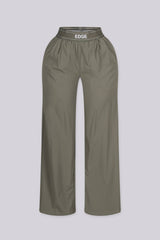 Lightweight high waisted wide leg pants with EDGE logo elastic waistband