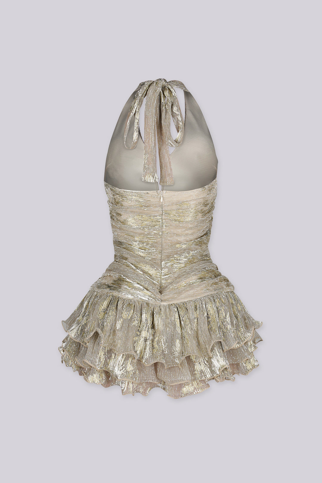Elixir Metallic Halter Mini Dress