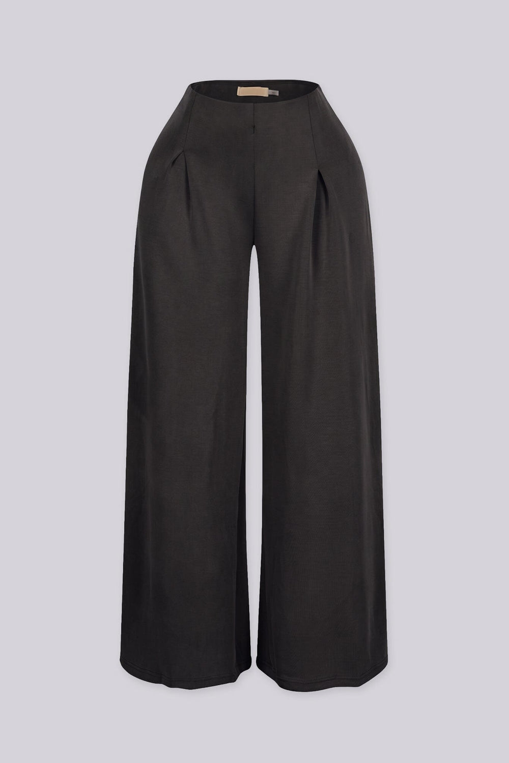 High waisted wide leg pants with a fluid drapey finish