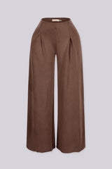 High waisted wide leg pants with a fluid drapey finish