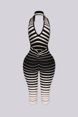 Eunice Ribbed Knit Halter Jumpsuit