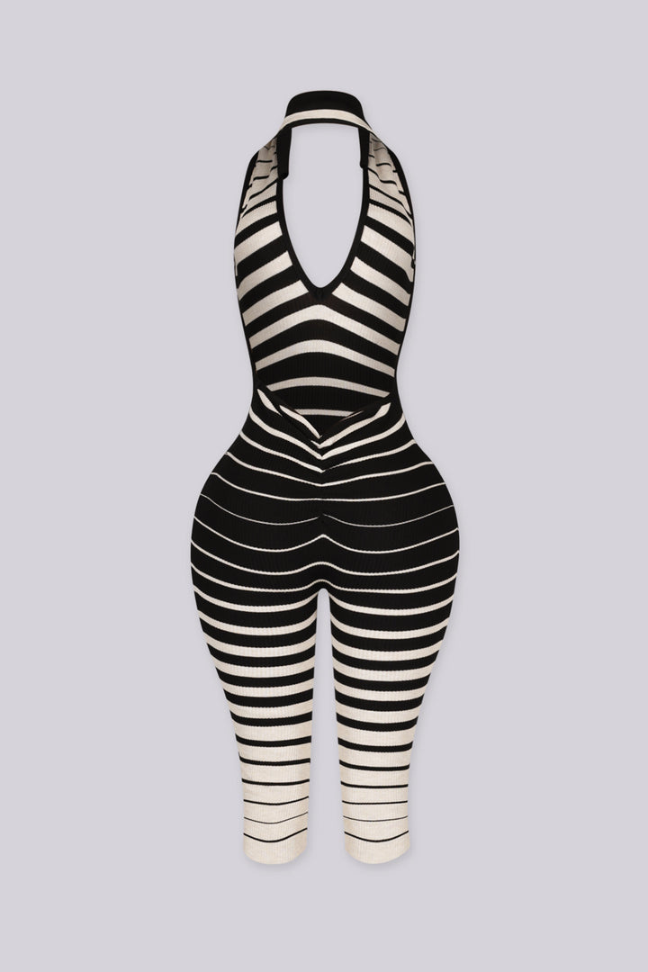 Eunice Ribbed Knit Halter Jumpsuit
