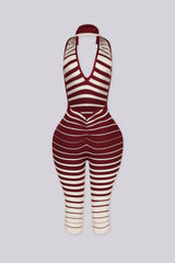 Eunice Ribbed Knit Halter Jumpsuit