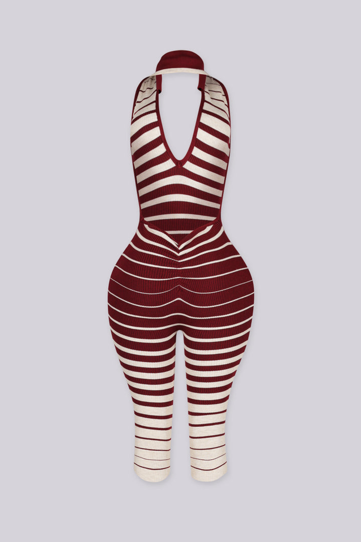 Eunice Ribbed Knit Halter Jumpsuit