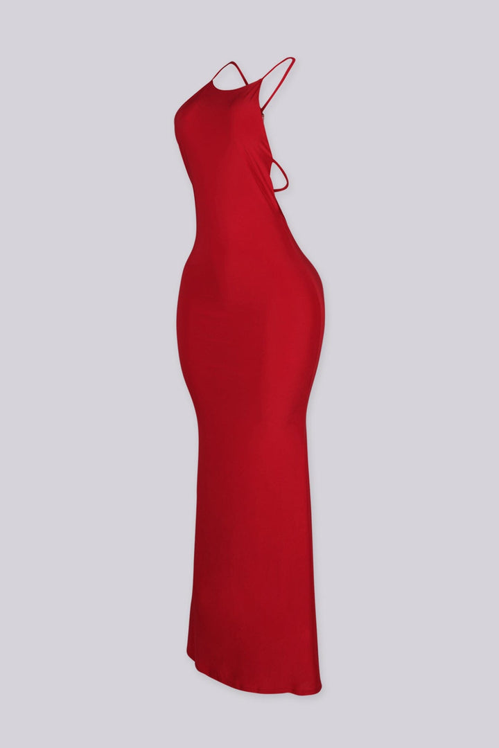 Giovanna Open Back Halter Maxi Dress