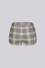High waisted shorts fitted through the hip and thigh with a structured woven feel throughout