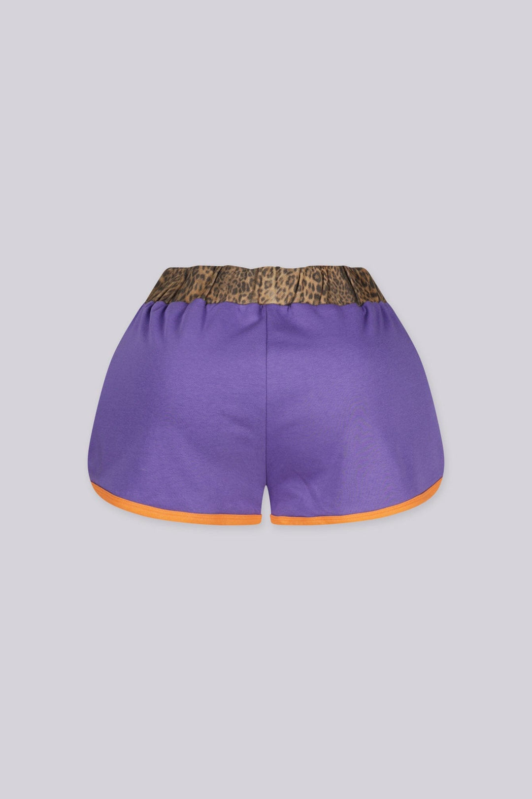 Easy fit shorts with bold color block design and leopard print accent