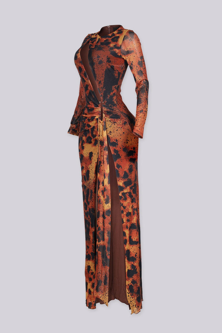 Imani Leopard Print Cutout Maxi Dress