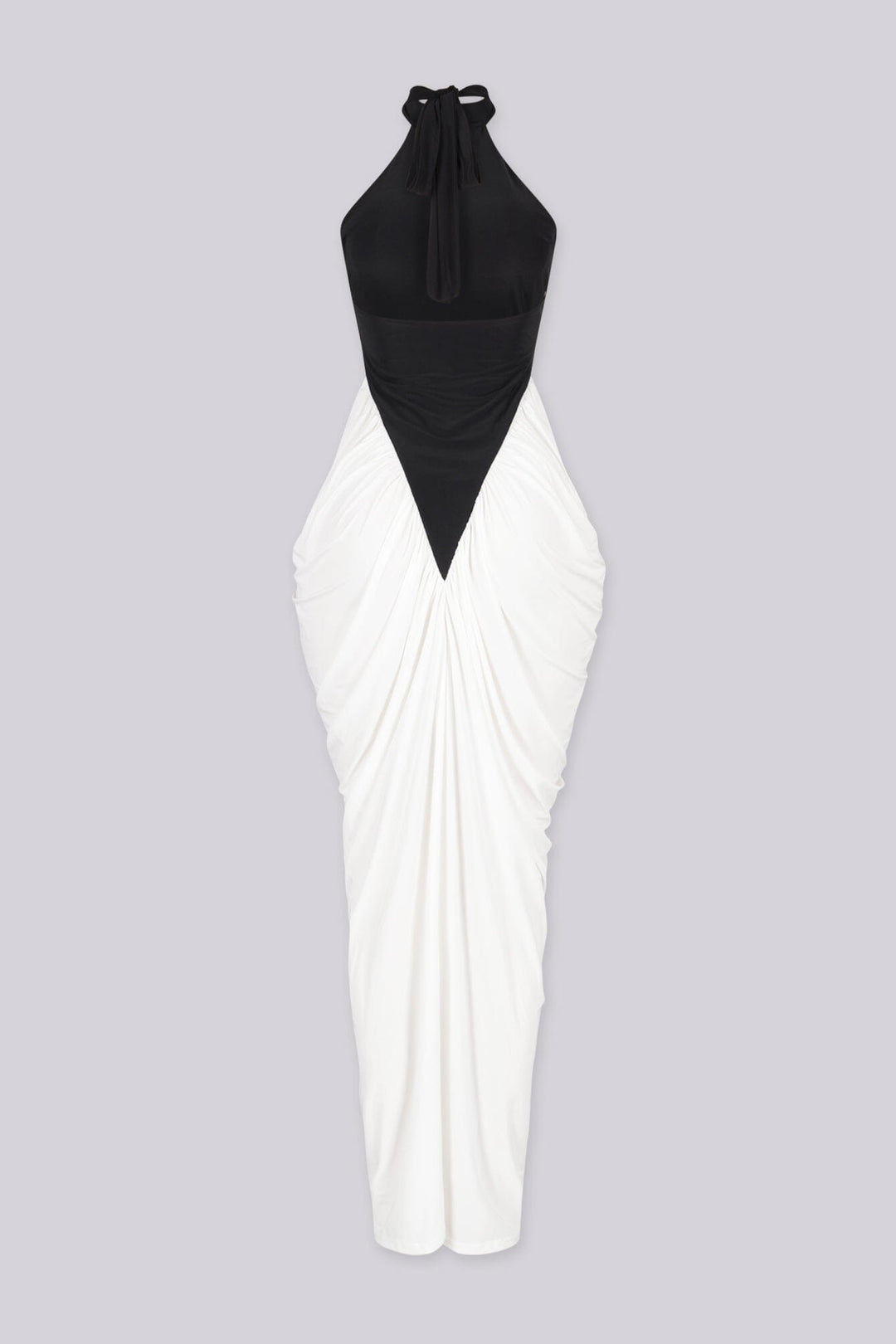 Modern evening-wear mock neck sleeveless maxi dress