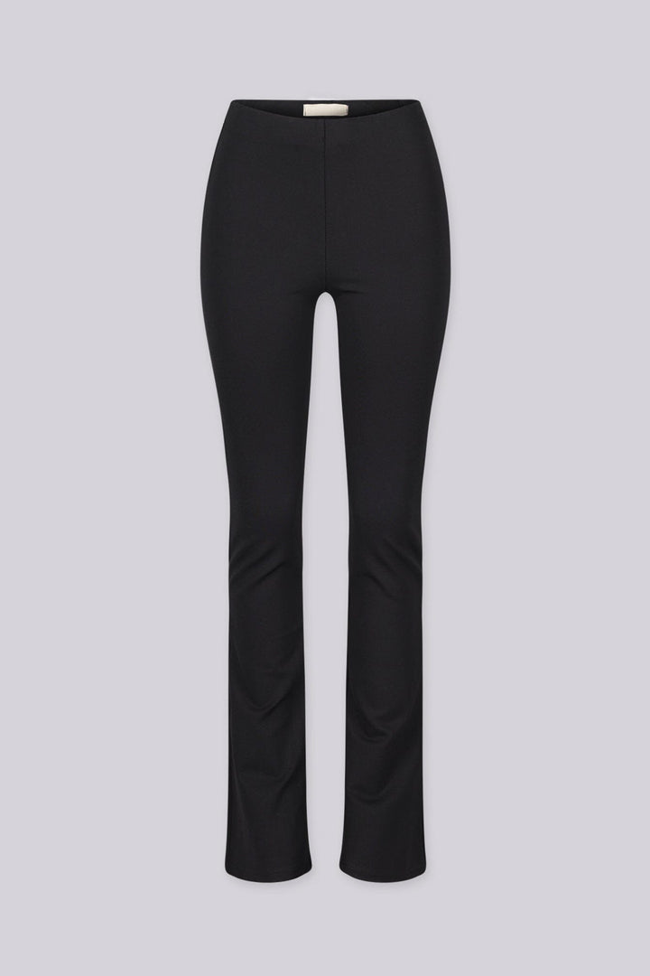 Seamless slim fit high waisted flare pants with flat elastic waistband