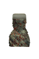 Mesh velvet burnout mini tube dress with all over burnout pattern featuring diagonal cascading ruffles for texture and movement